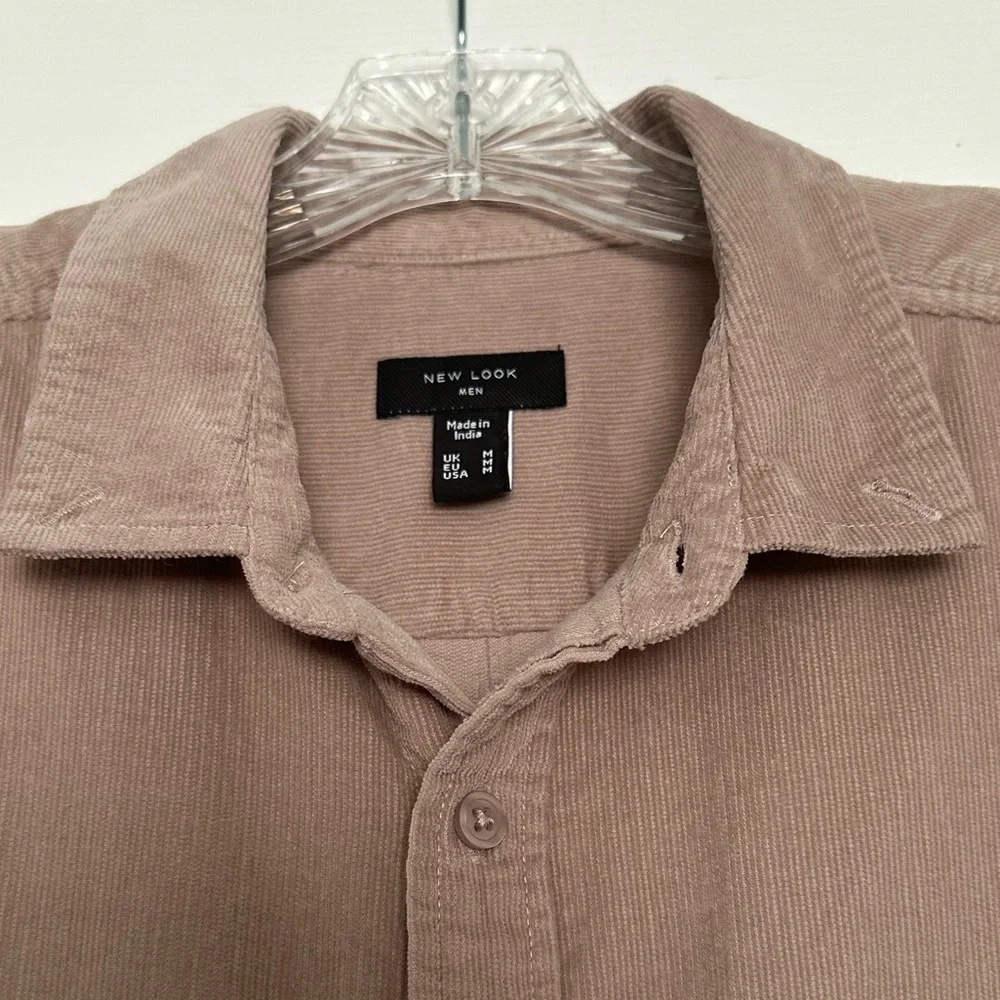 New Look Corduroy Taupe Button-Down Shirt - Size M - ASOS